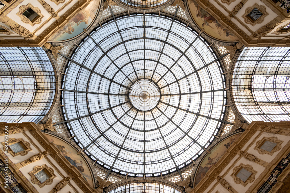 Milan, Italy - September 11, 2021: Galleria Vittorio Emanuele II in Milan