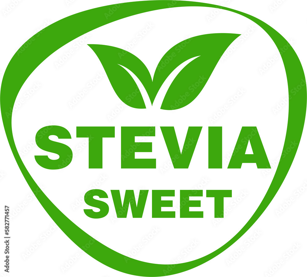 Stevia label set. Stevia sweetener. Sugar substitute. 100% natural stevia Stevia label set. Stevia sweetener. Sugar substitute. 100% natural stevia