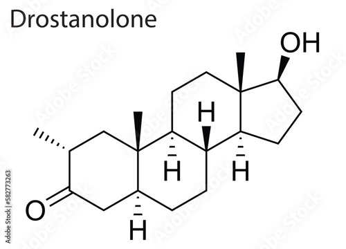 Vector of the chemical structure of  Drostanolone anabolic-androgenic steroid