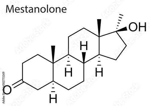 Vector of the chemical structure of Mestanolone anabolic-androgenic steroid