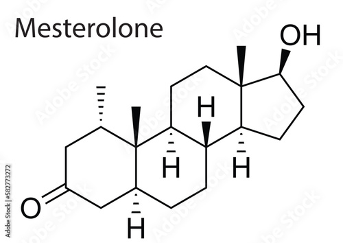 Vector of the chemical structure of Mesterolone anabolic-androgenic steroid