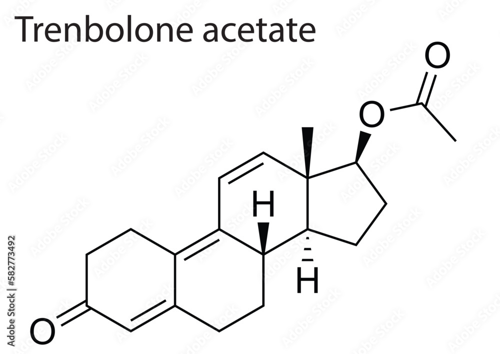 Vector of the chemical structure of Trenbolone acetate anabolic-androgenic steroid