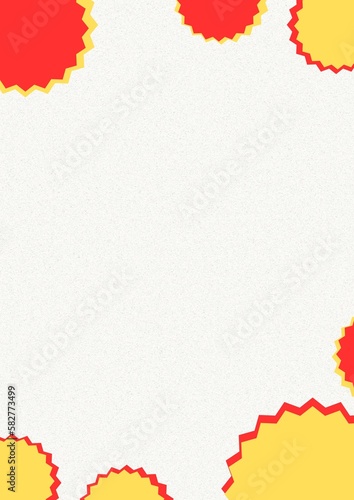 Red and Yellow A4 invitation happy celebrations card with stars bubbles