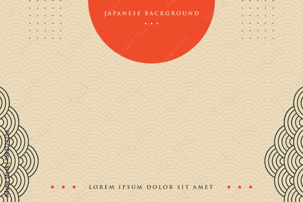 Vector of background template with Japanese vintage style design