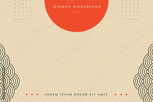 Vector of background template with Japanese vintage style design
