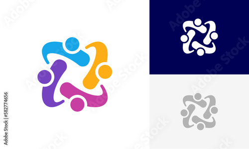 community logo, social community logo, global community logo, human family logo icon design vector