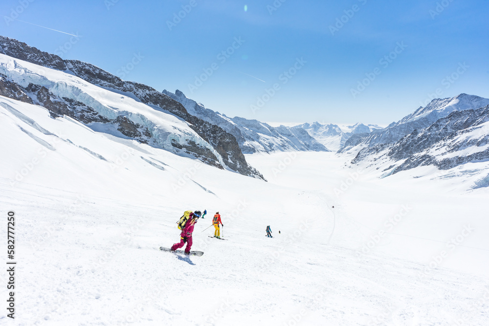 Skitouren in der Schweiz auf dem Aletschgletscher