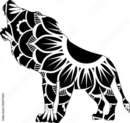 Wallpaper Mural Animal mandala lion coloring book page editable vector illustr Torontodigital.ca