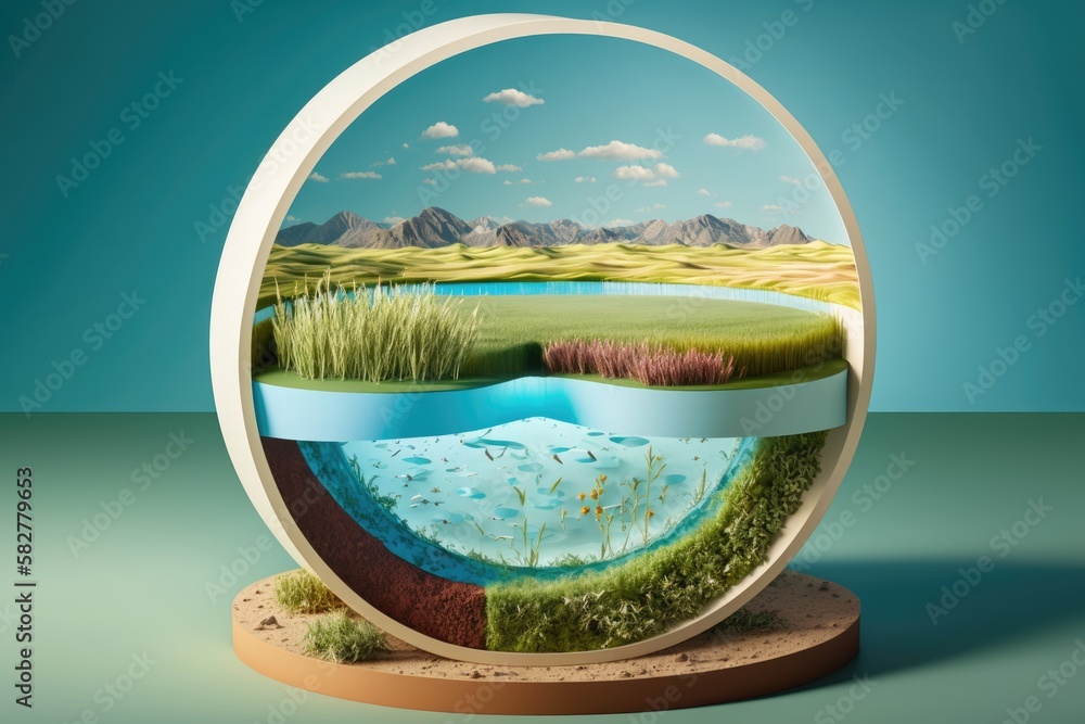Fototapeta premium Grass growing on water