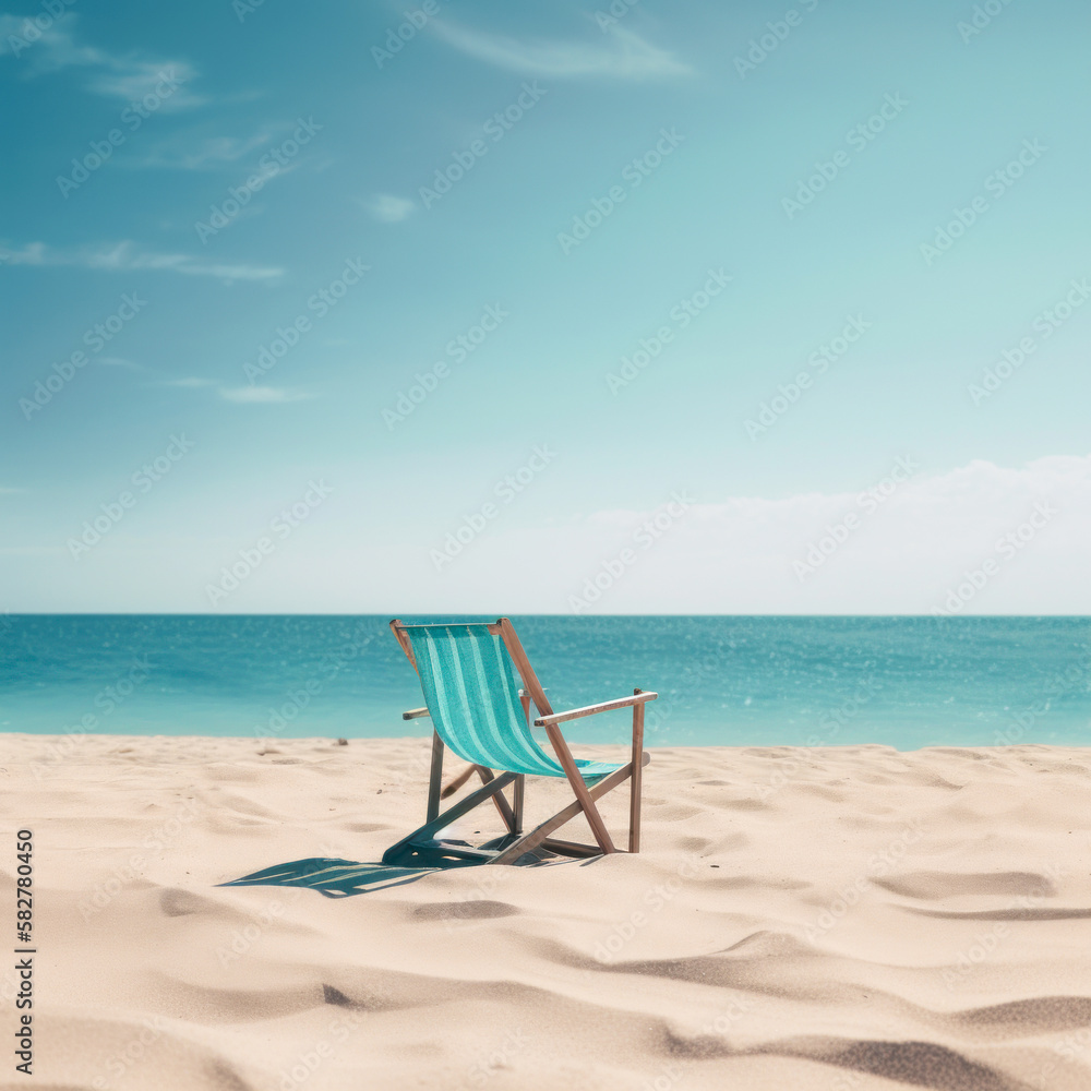 beach chair on the caribbean coast GENERATIVE AI