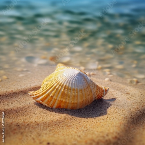 seashells from the sea beneath crystal clear waters in the caribbean GENERATIVE AI