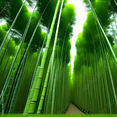 Plantação de bamboo realista By IA