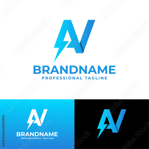 Letter AV Power Logo, suitable for any business with AV or VA initials.