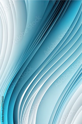 Abstract blue and white curve line wave background. Generative AI illustration.