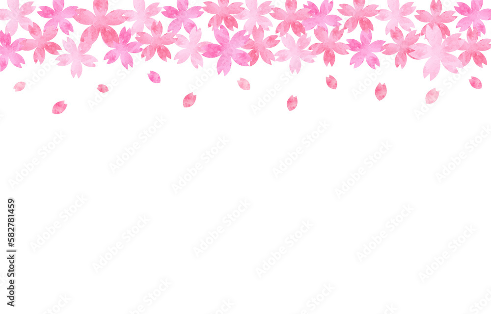frame of pink flowers, cherry blossoms