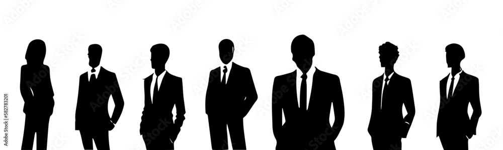 silhouettes of business people vector illustration silhouettes of business people vector illustration