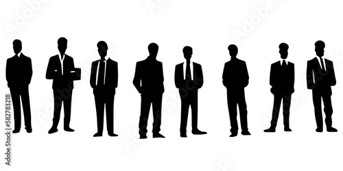 silhouettes of business people vector illustration