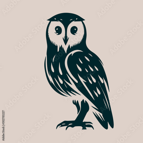 owl logo vector illustration. wild animal logo illustration. bird logo