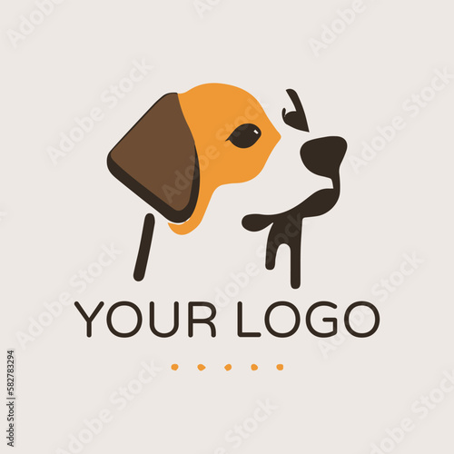 cute dog logo vector illustration. pet shop logo illustration