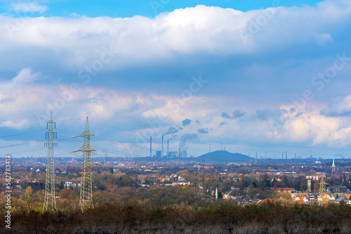 Ruhrgebiet  Panorama mit Kraftwerk