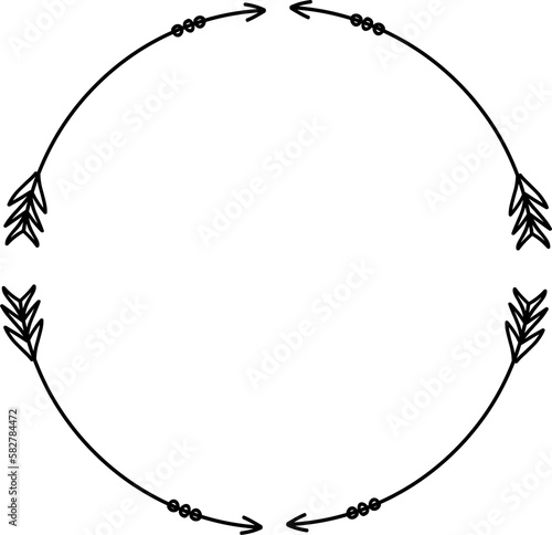 Arrows and round frames for decoration, Transparent background