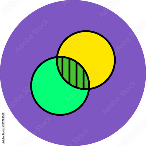 Intersect Multicolor Circle Filled Line Icon