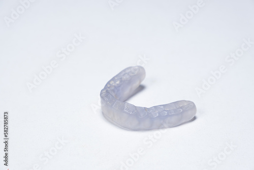 Dental mouthguard, splint for the treatment of dysfunction of the temporomandibular joints, bruxism, malocclusion, to relax the muscles of the jaw. photo