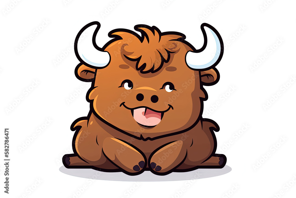 cute buffalo vector illustration cute buffalo vector illustration