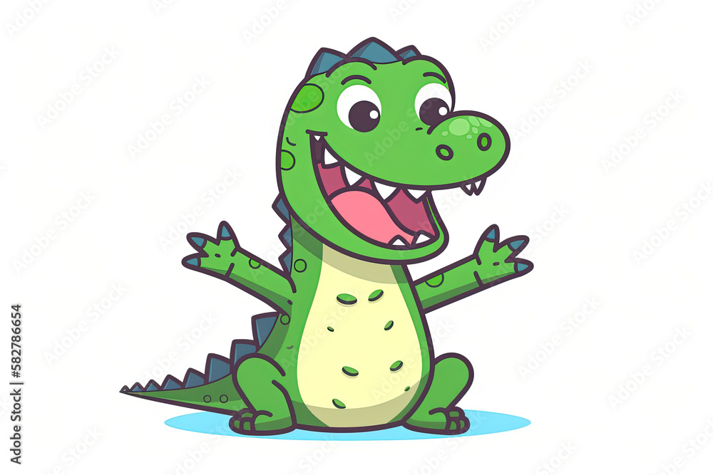 Obraz premium cute crocodile vector illustration