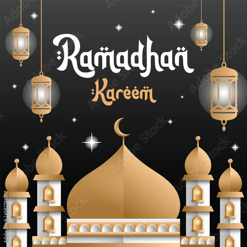 Wallpaper Mural Ramadan vector template with mosque and chandelier image Torontodigital.ca