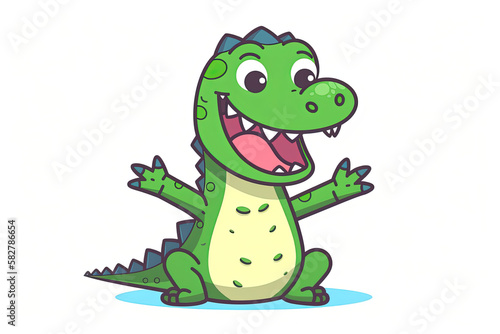 cute crocodile vector illustration