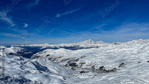 french alps in les 3 valley montain close to meribel and courchevel mont blanc © Olivier