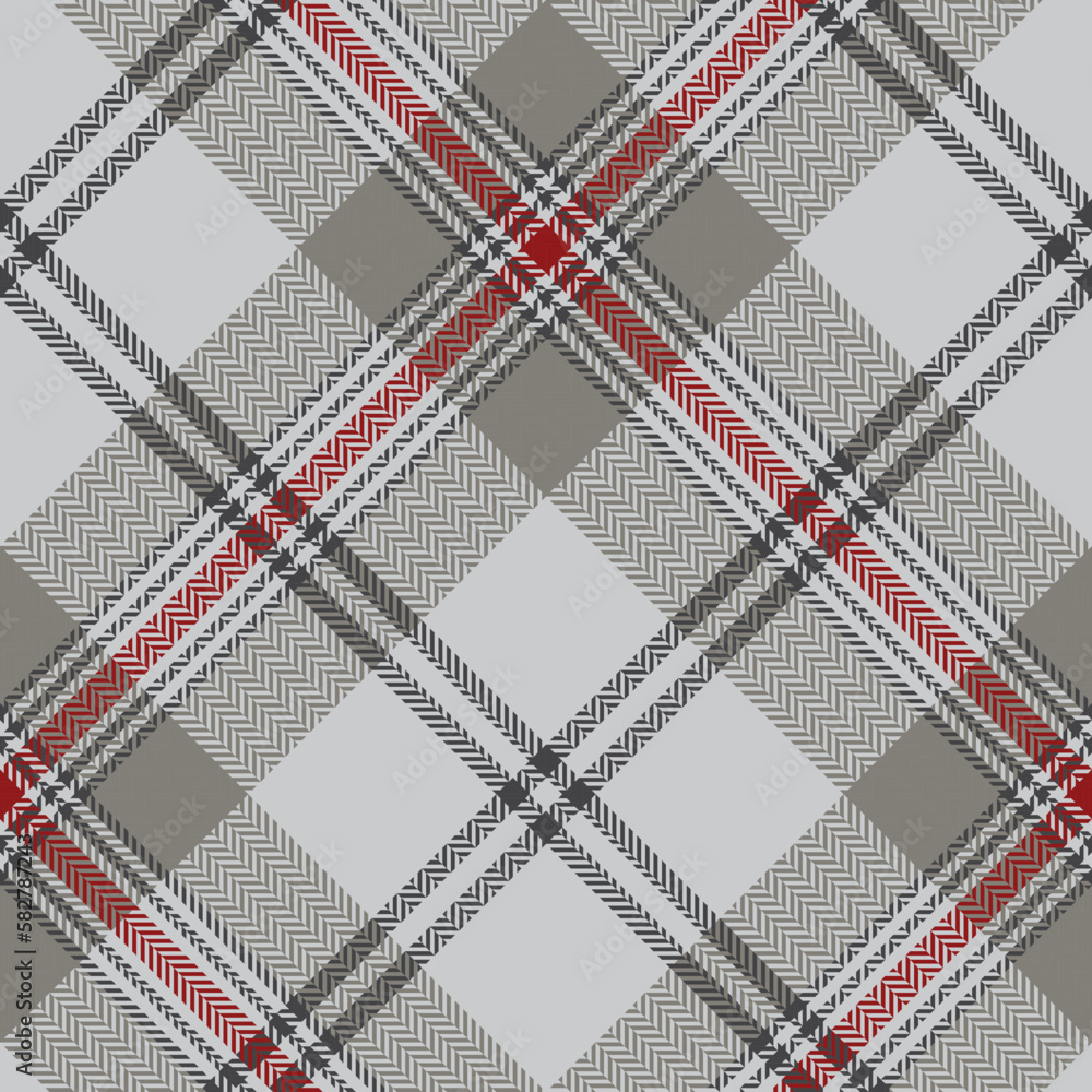 Checkered pattern in shades of gray with a red accent