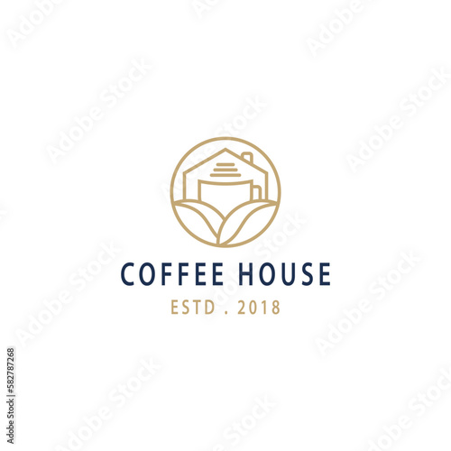 Coffee House Simple Logo Illustration. Logo Branding Design Template Cafe, Restaurant.