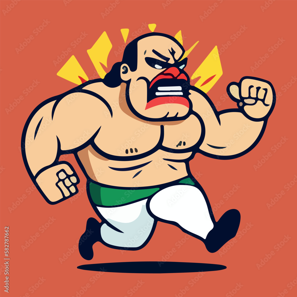 Strong cartoon Mexican wrestler Vector illustration Strong cartoon Mexican wrestler Vector illustration