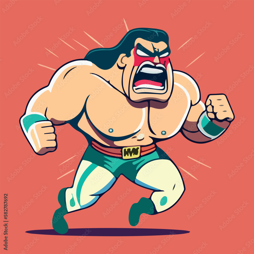 Strong cartoon Mexican wrestler Vector illustration Strong cartoon Mexican wrestler Vector illustration