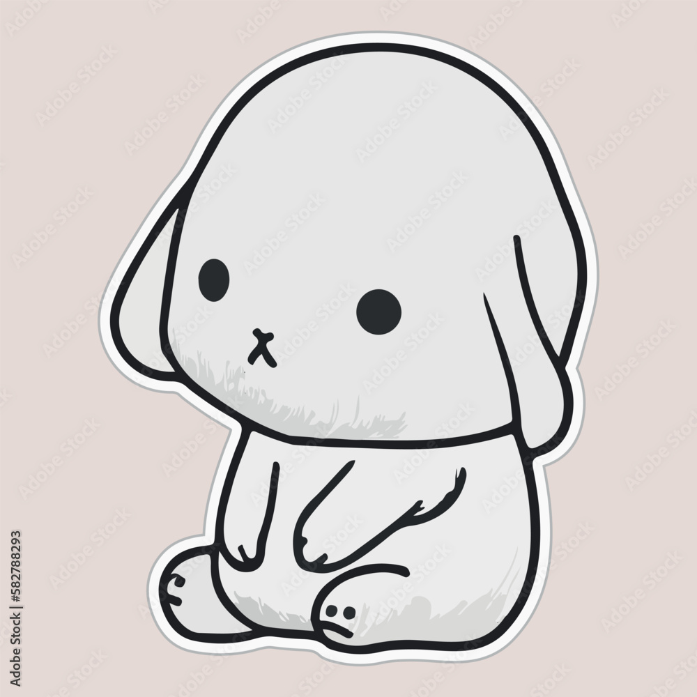 Cute little Bunny Sticker Vector illustration Cute little Bunny Sticker Vector illustration