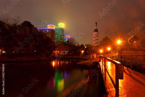 Batumi city at night  Adjara  Georgia