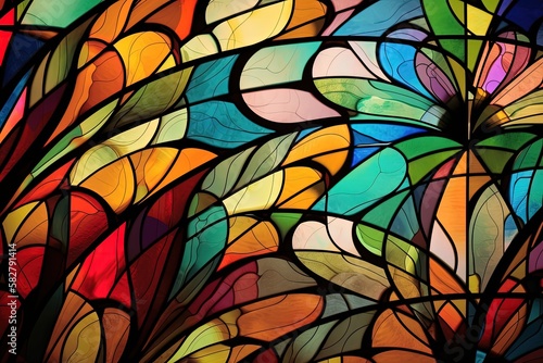 Beautiful abstract stained glass pattern - generative ai
