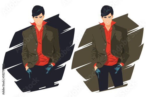 Young successful guy. Metrosexual. Illustration for internet and mobile website.