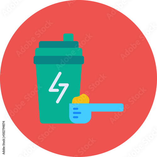 Shake Multicolor Circle Flat Icon