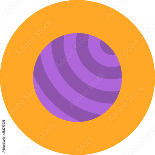Gym Ball Multicolor Circle Flat Icon