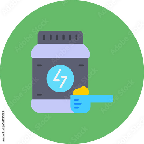 Supplement Multicolor Circle Flat Icon