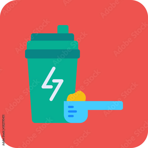 Shake Multicolor Round Corner Flat Icon