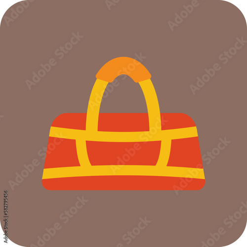 Gym Bag Multicolor Round Corner Flat Icon