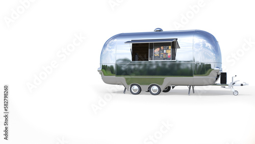 11 Metal food truck on a transparent background