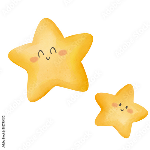 Cute star watercolor