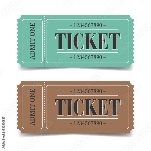 Blue and brown retro-style tickets for business and personal creativity