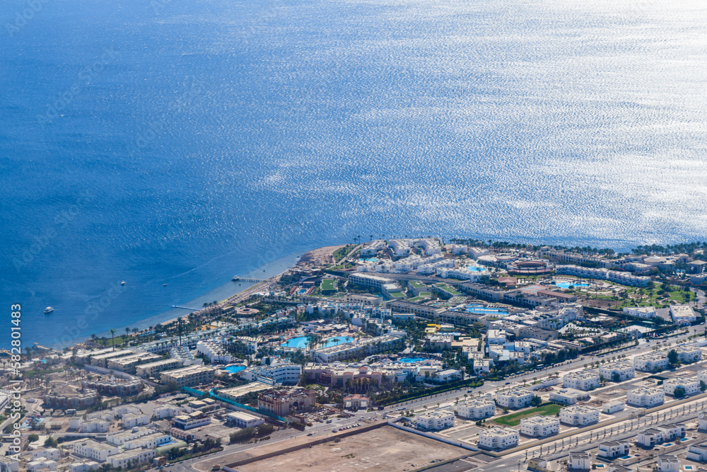 Aerial view of the egyptian resort city Sharm El Sheikh