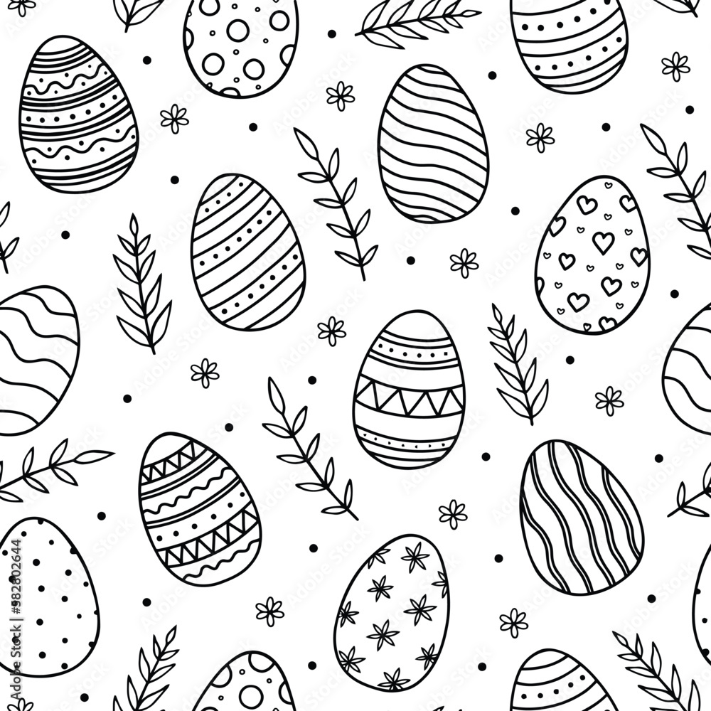 Egg-citing Easter: A Hand-Drawn Doodle Pattern of Easter Eggs Eps Egg-citing Easter: A Hand-Drawn Doodle Pattern of Easter Eggs Eps